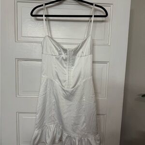 White Satin corset mini Dress